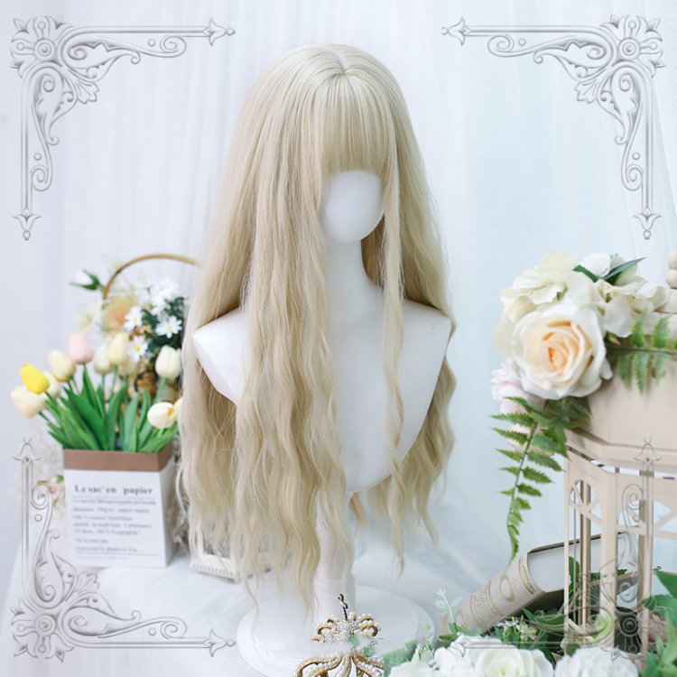 Waist Length Mashed Taro Tea Wavy Synthetic Wig