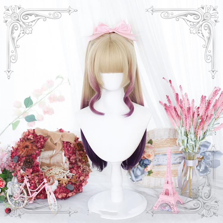 Star Purple Double Ponytails Hime Cut Lolita Synthetic Wig