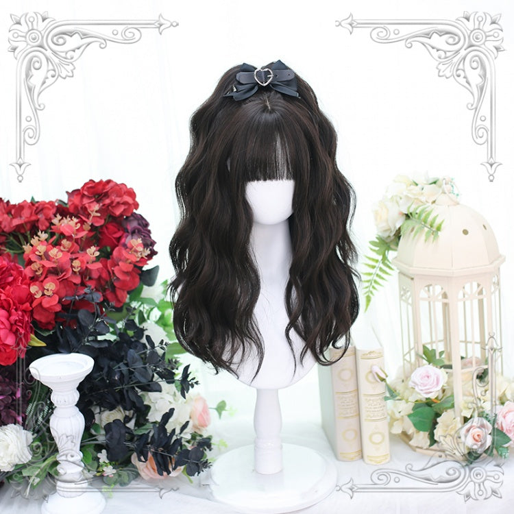 Ya Dark Brown Mid-length Wavy Lolita Synthetic Wig