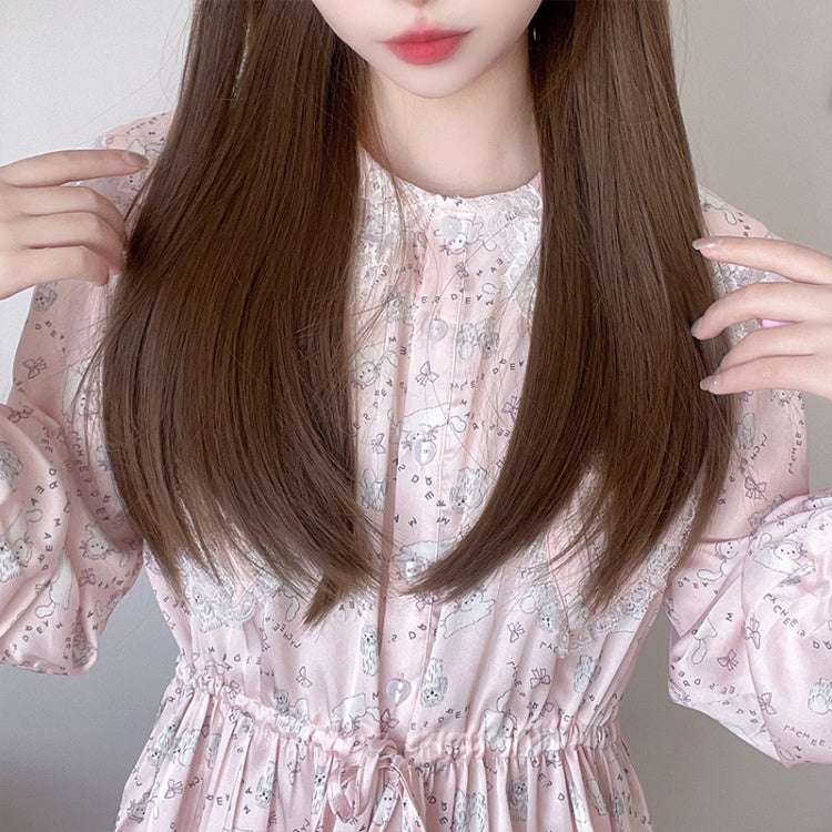 Straight 60CM Dark Brown / Brown / Honey Color Lolita Synthetic Wig