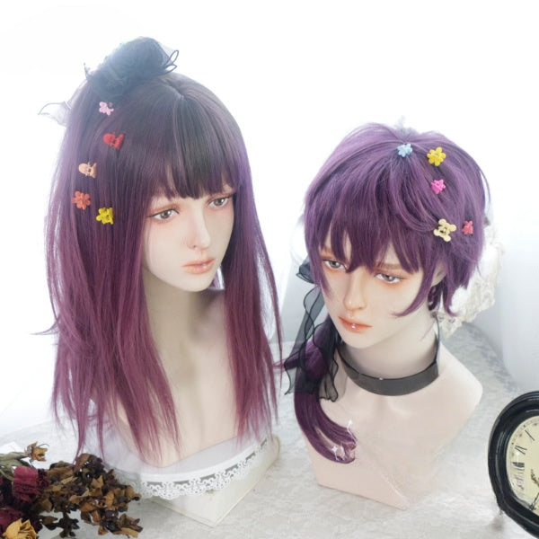 In Stock Female/Male Version Ombre Purple Wig