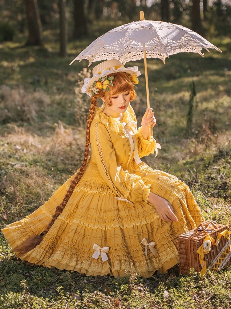 Tasha's Garden Yellow Ruffle Design One Piece