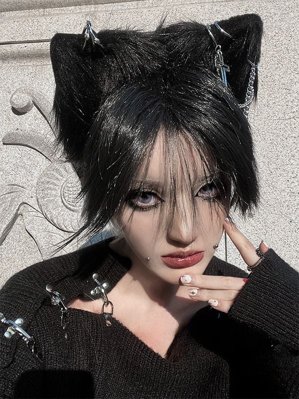 Soda Black and Grey Highlight Hair Color Ouji Short Wig