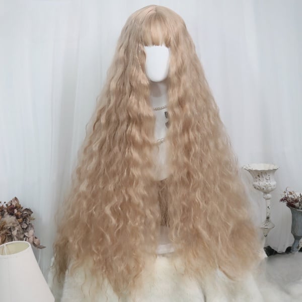 In Stock 120cm Brown Curly Wig