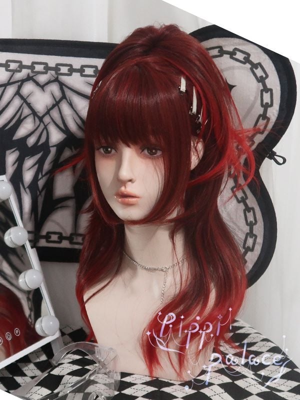 Miss Evil Red and Black Ombre Hair Color Wavy Synthetic Wig