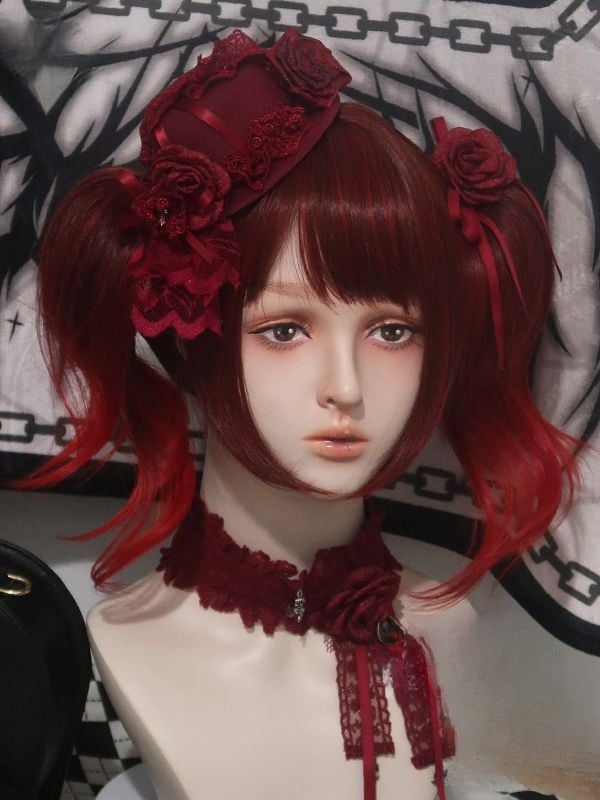Miss Evil Red and Black Ombre Hair Color Wavy Synthetic Wig