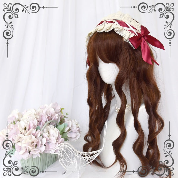 Sweet Brown Long Wavy Banged Wig