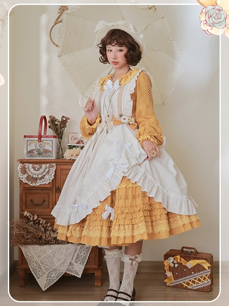 Tasha's Garden Yellow Ruffle Design One Piece