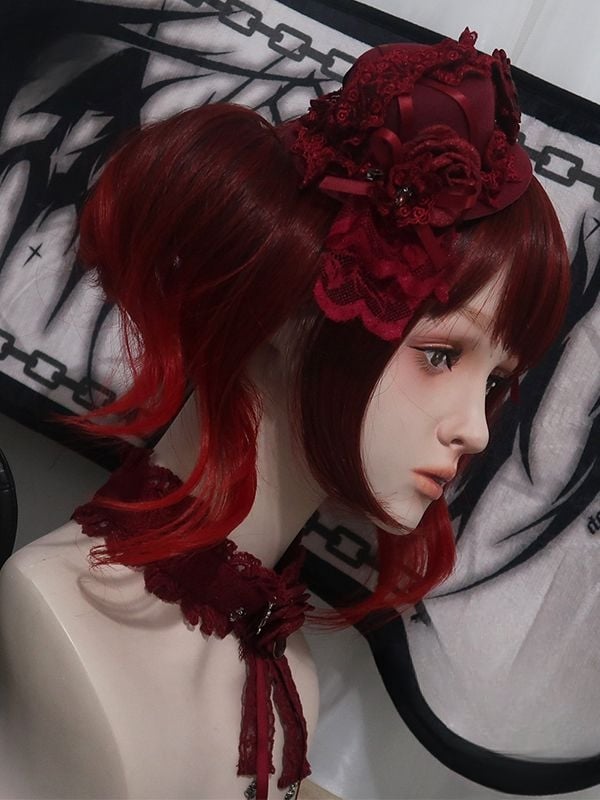 Miss Evil Red and Black Ombre Hair Color Wavy Synthetic Wig