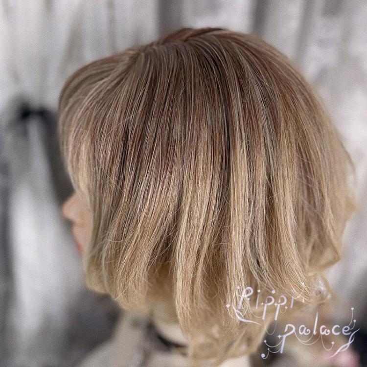 Light Brown Curly Ouji Short Wig