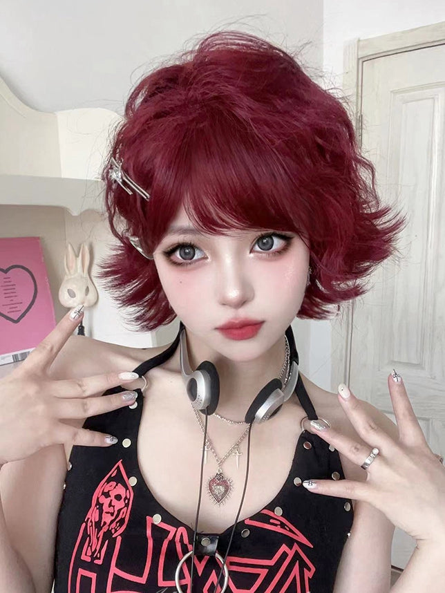 Red Short Curly Synthetic Wig