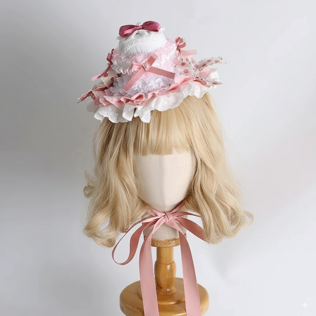 Strawberry Swirl Lace Mini Hat