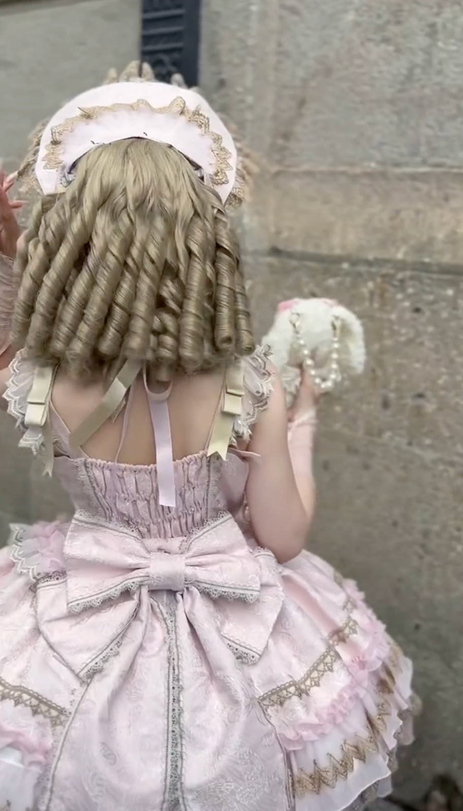 Versailles Rose Waltz Lolita Dress (Blush Pink & Gold)