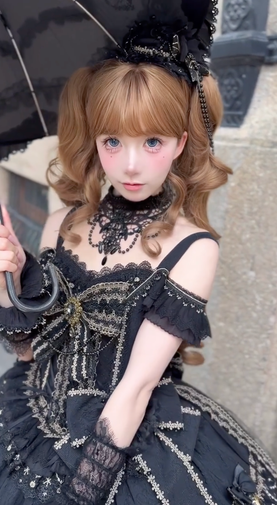 Gothic Nocturne Elegance Lolita Dress (Black & Gold)