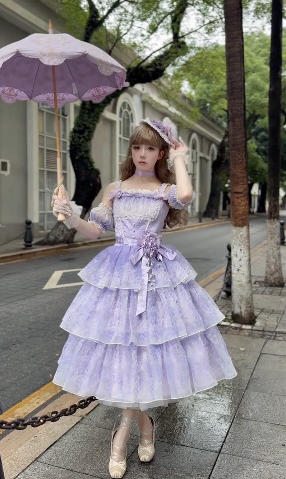 Lavender Waltz Tiered Lolita Dress