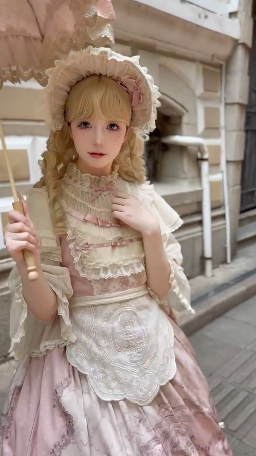 Rococo Garden Melody JSK Set (Antique Pink + Ivory)
