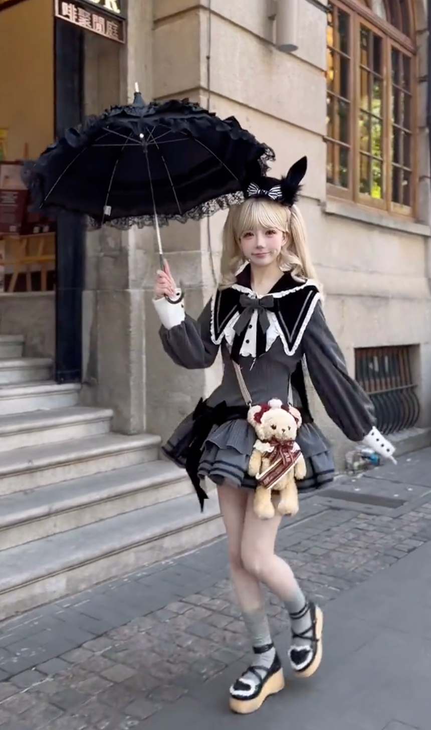 Gothic Bunny Scholar Lolita Dress