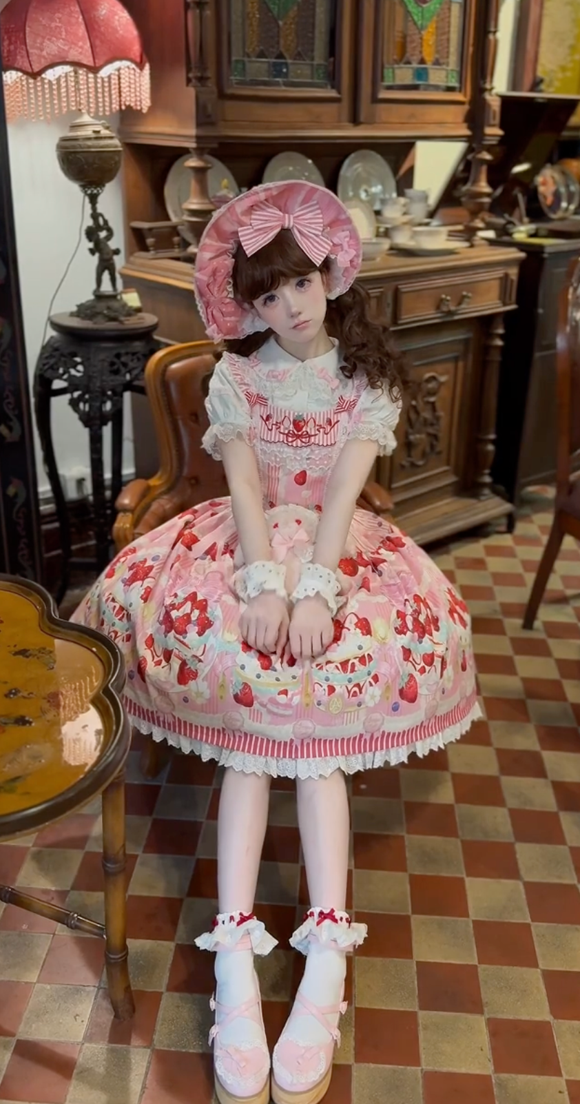 Strawberry Cream Parlour Lolita JSK (Pink)