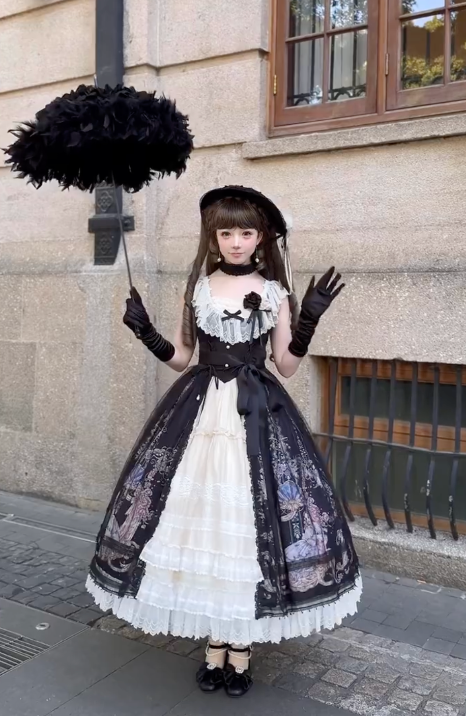 Nocturnal Elegance Aristocrat JSK Set (Black & Ivory)