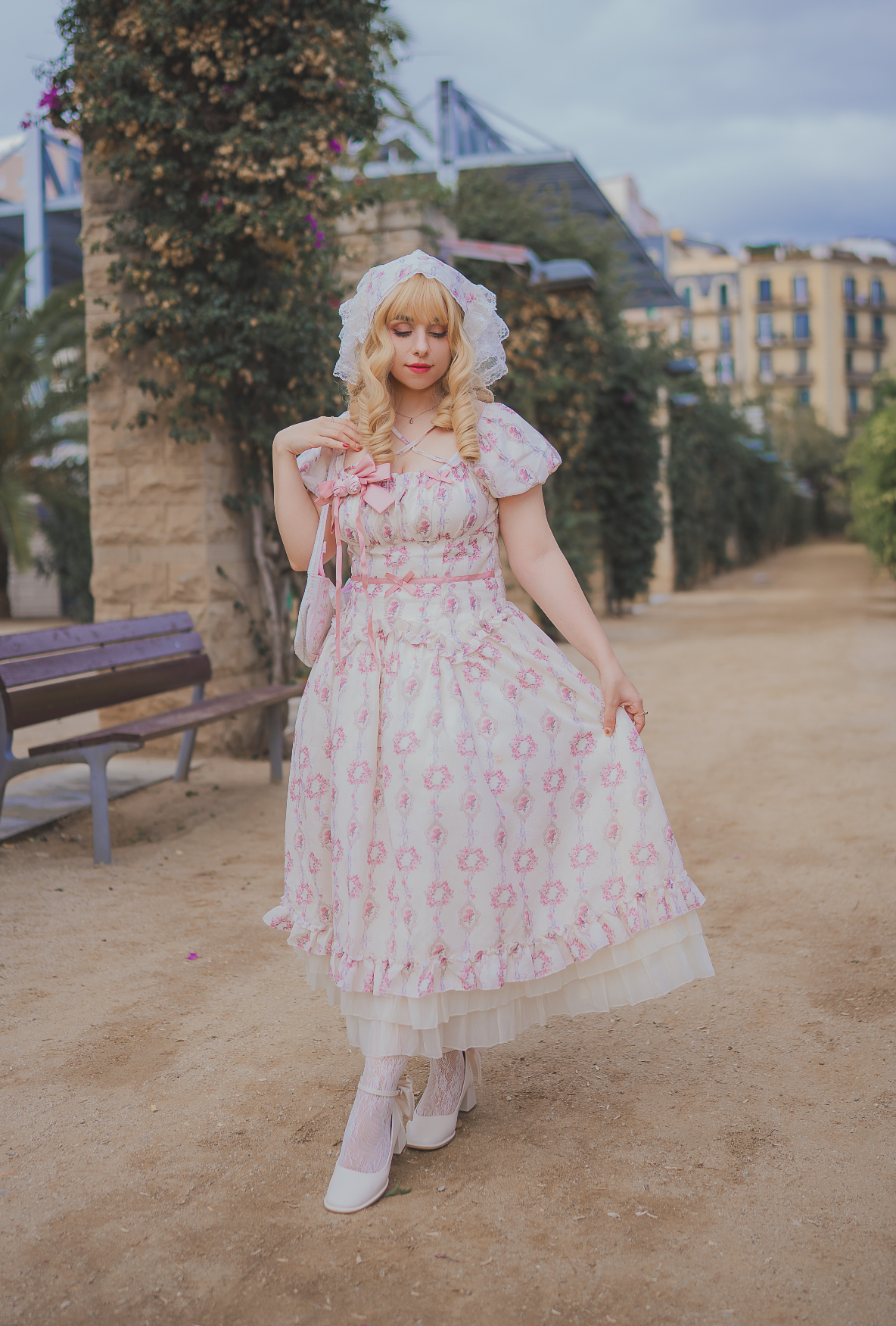 Rosy Garden Charm Long OP (Ivory Pink)