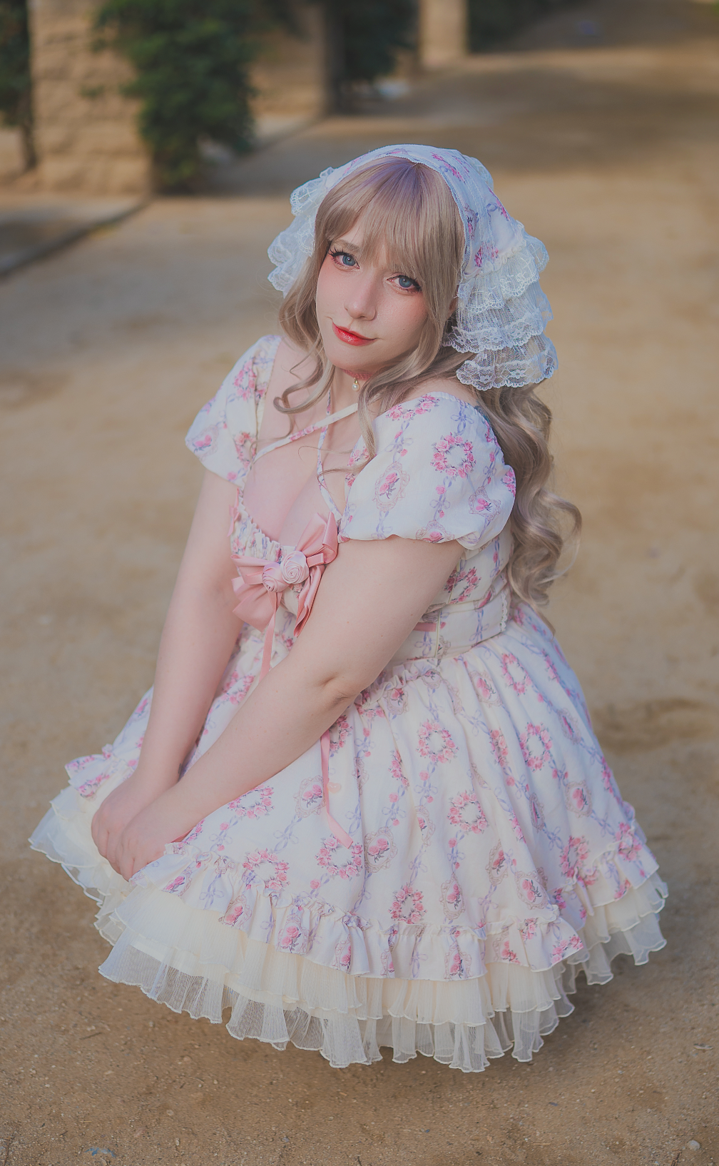 Rosy Garden Charm Short OP (Ivory Pink)