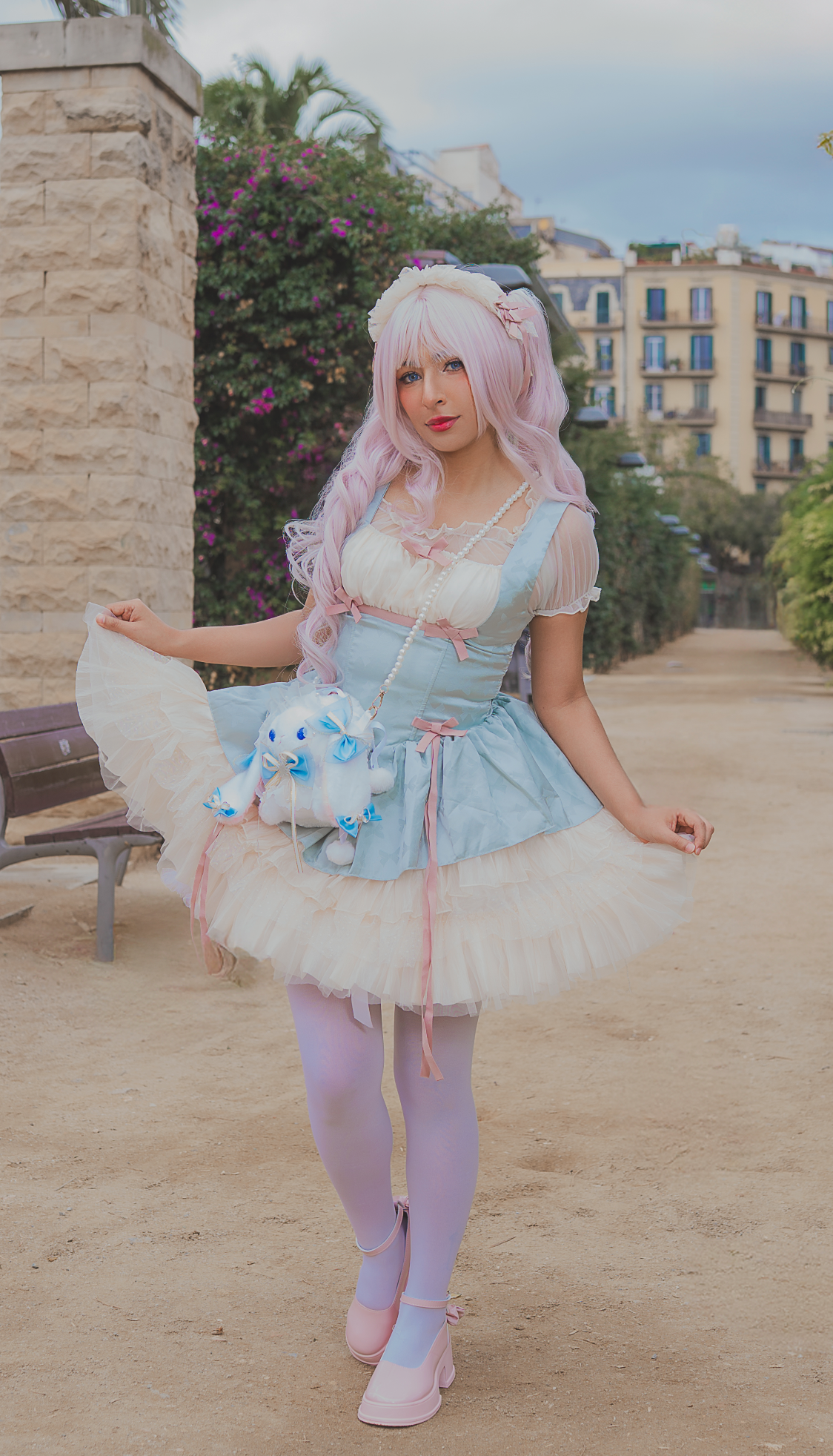 Sugar Whip Dream Short JSK (Mint Blue & Cream)