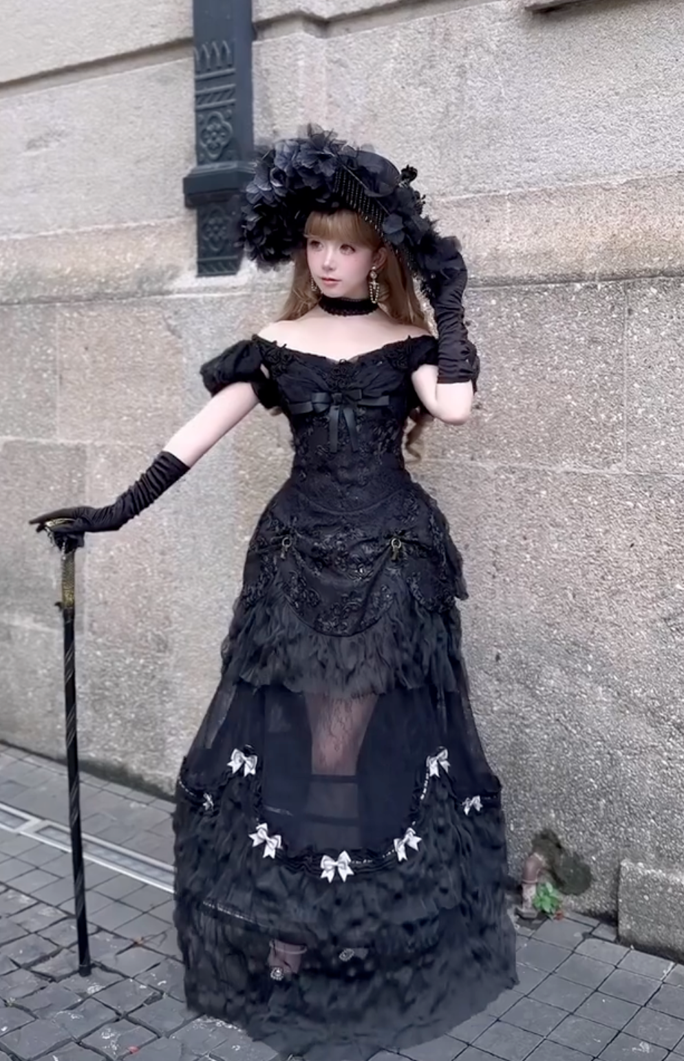 Victorian Midnight Mourning Gown (Black)
