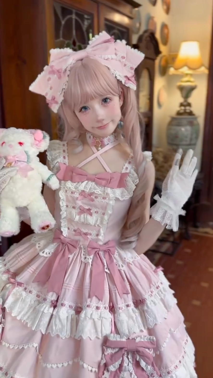 Rose Rhapsody Doll OP – Soft Pink Sweet Lolita Elegance