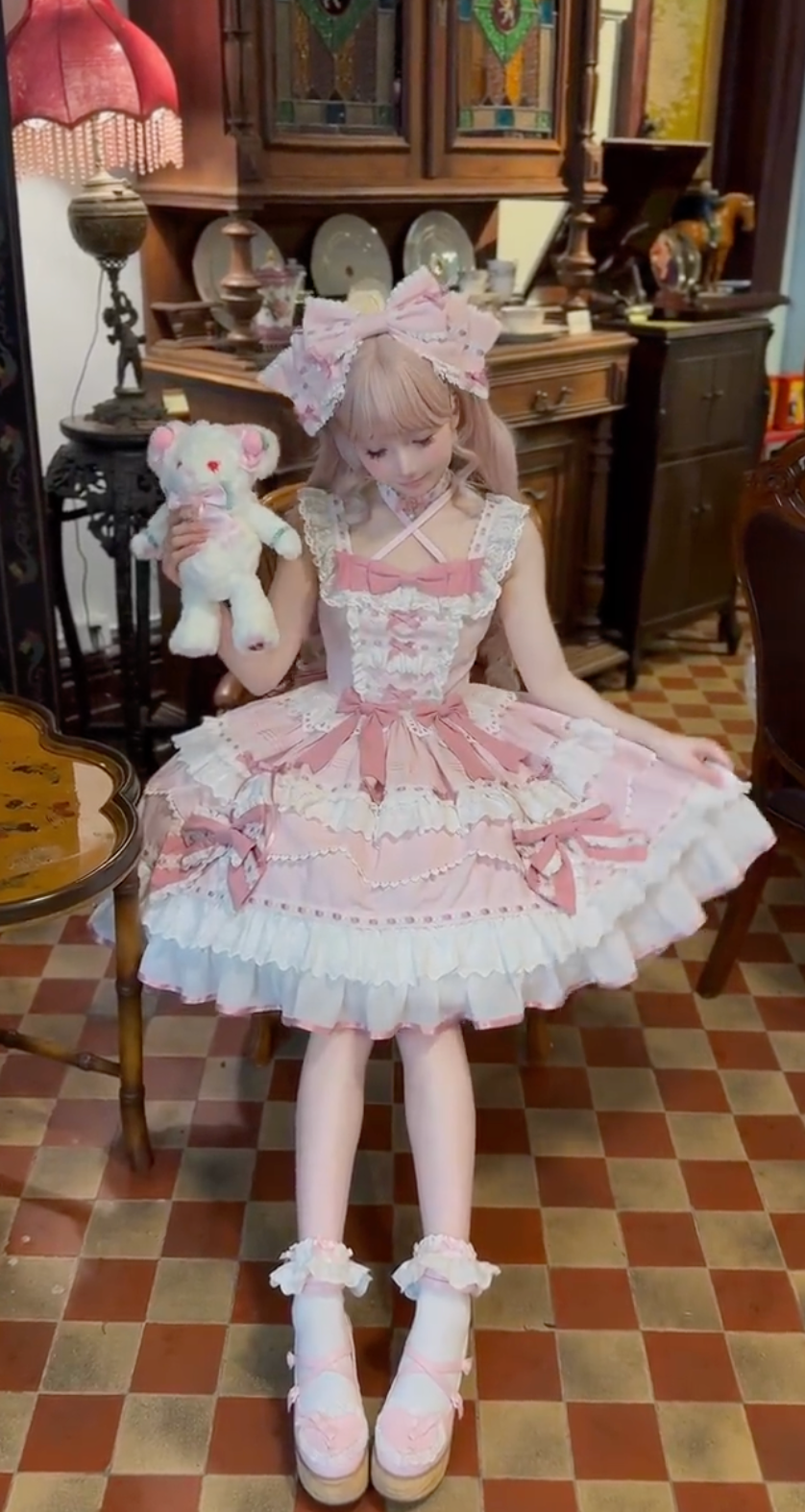 Rose Rhapsody Doll OP – Soft Pink Sweet Lolita Elegance