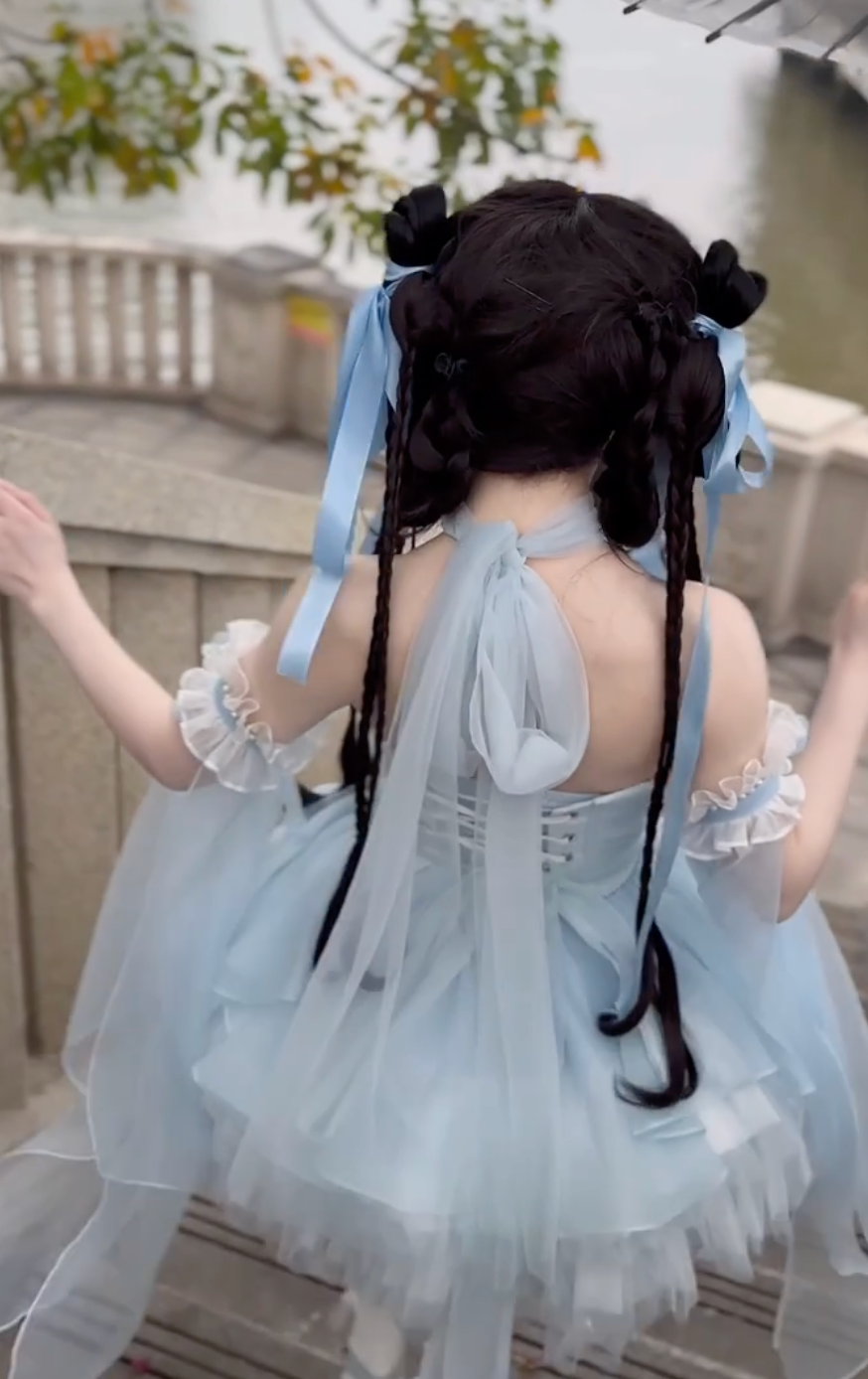 Celestial Lotus Doll JSK Set in Powder Blue