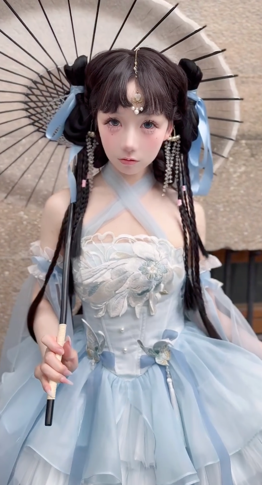 Celestial Lotus Doll JSK Set in Powder Blue