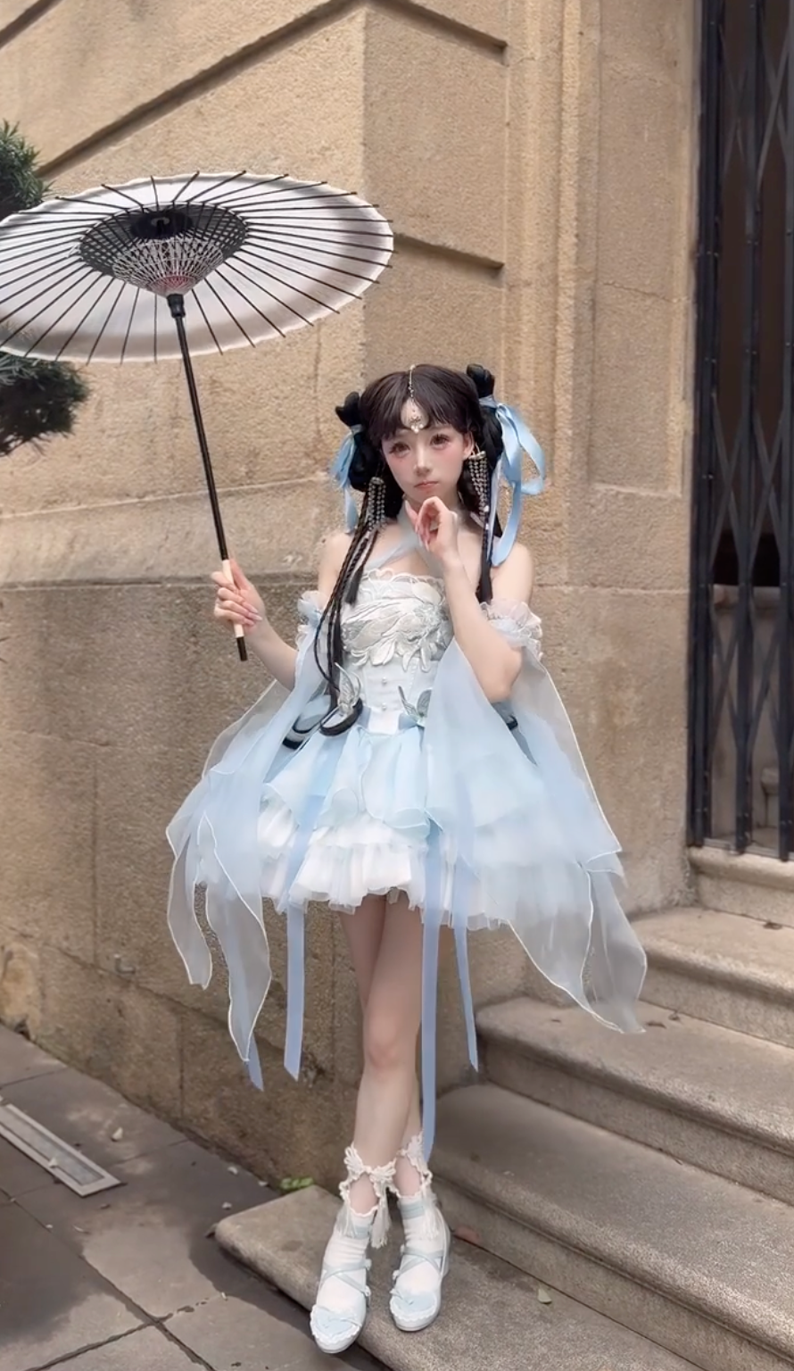 Celestial Lotus Doll JSK Set in Powder Blue