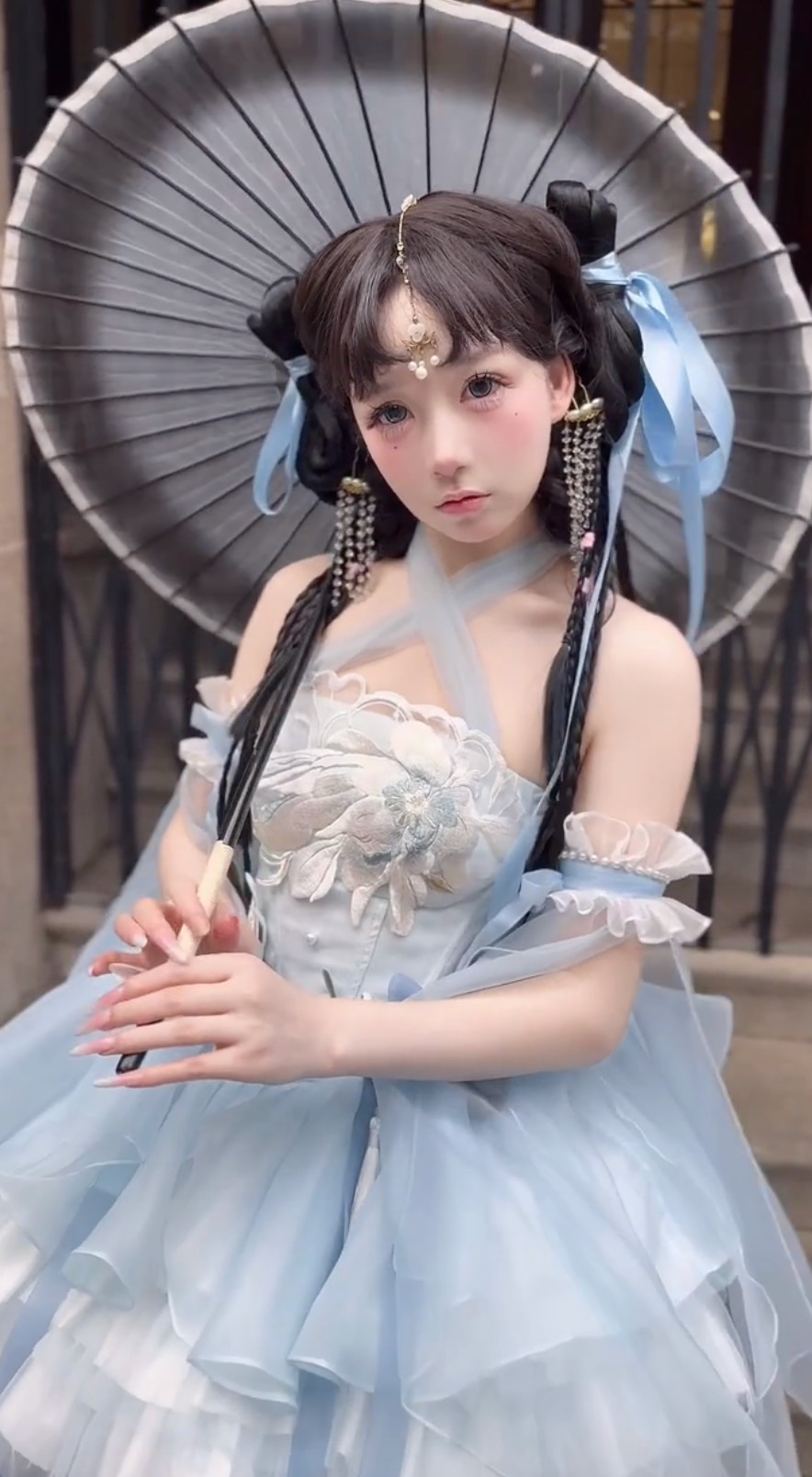 Celestial Lotus Doll JSK Set in Powder Blue
