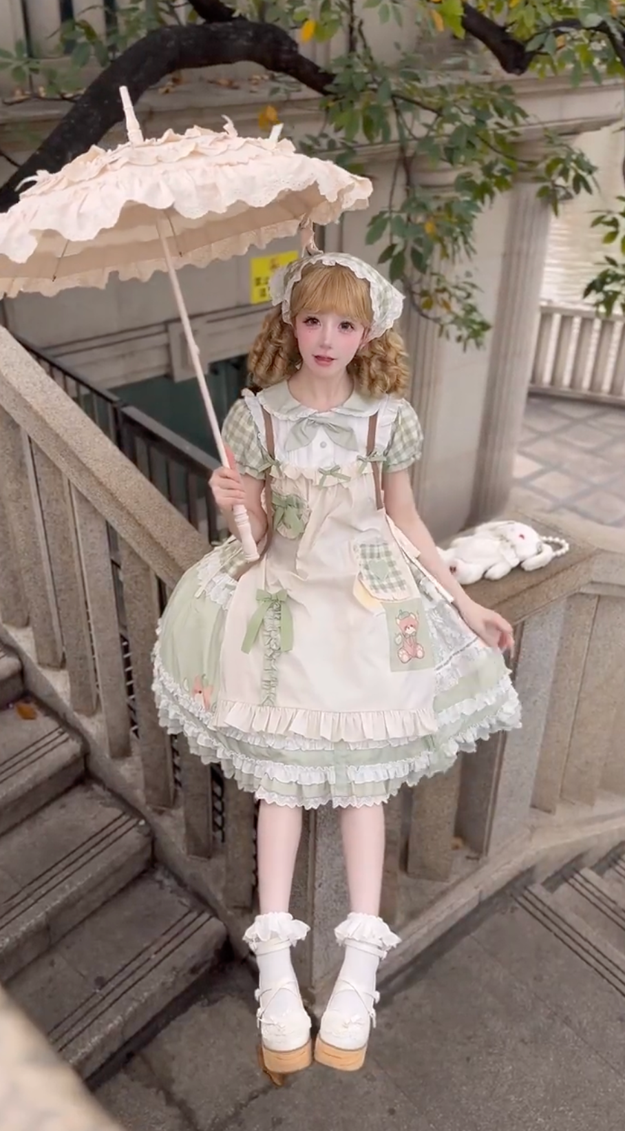 Mint Whisper Porcelain Doll JSK Set