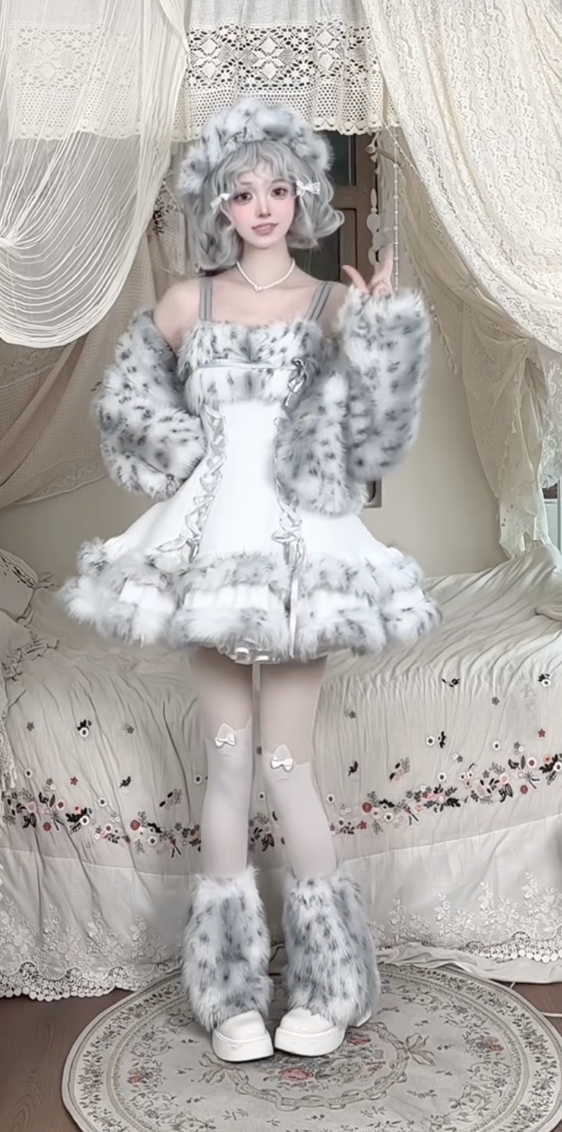 Snowy Whisper Doll JSK Set — An Enchanting Winter Fairytale