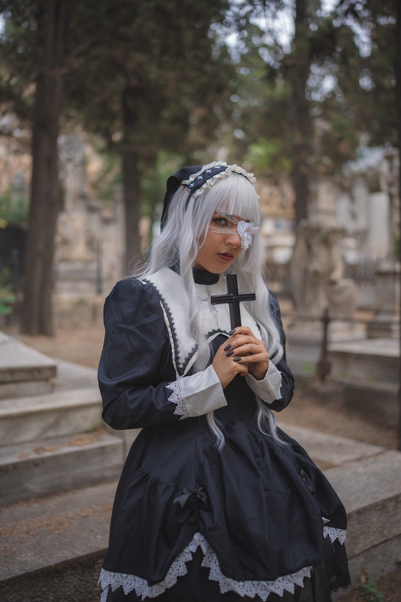 Midnight Sanctum Gothic Nun OP (Black & White)