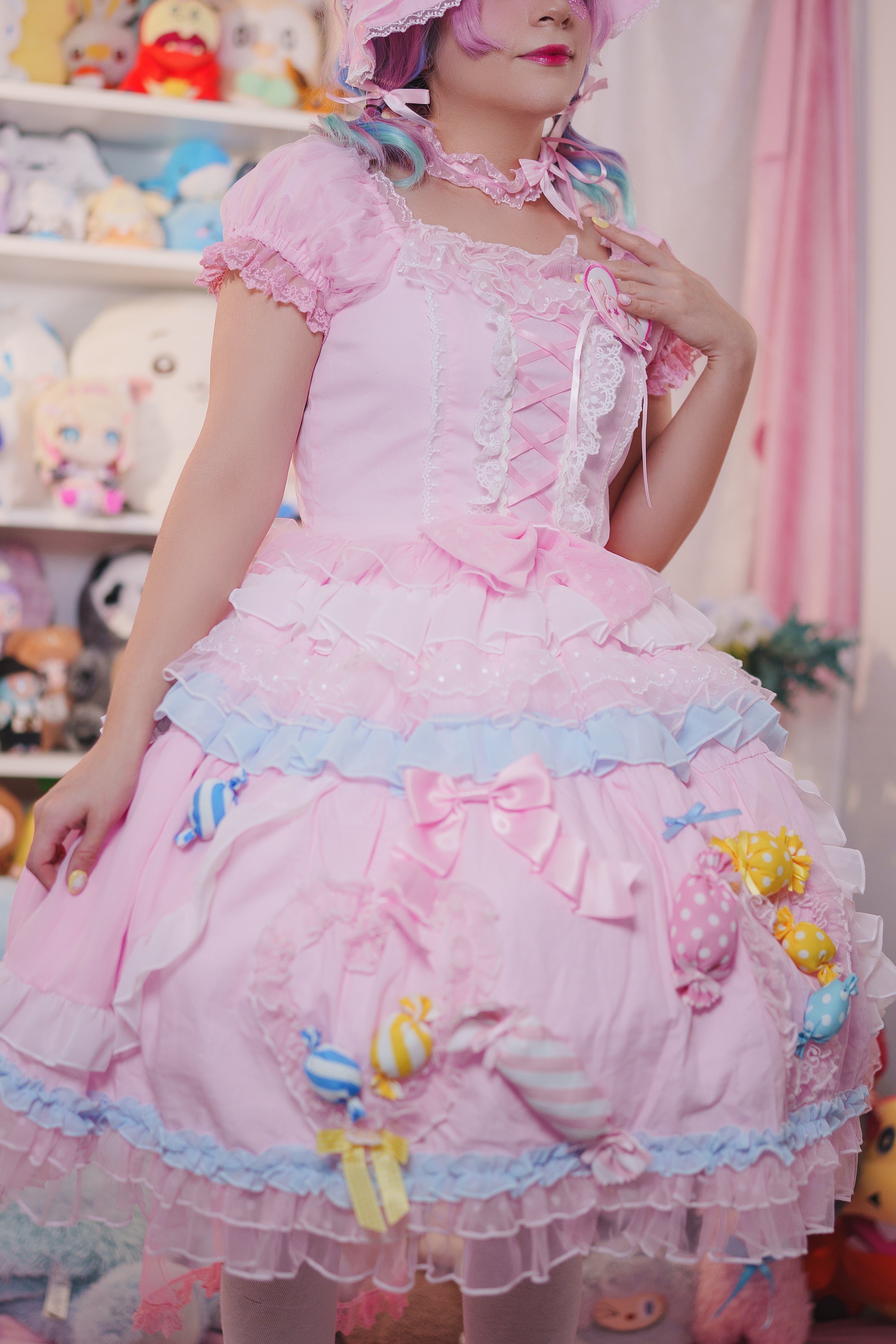 Candy Pocket Princess OP Dress with Bonnet Included