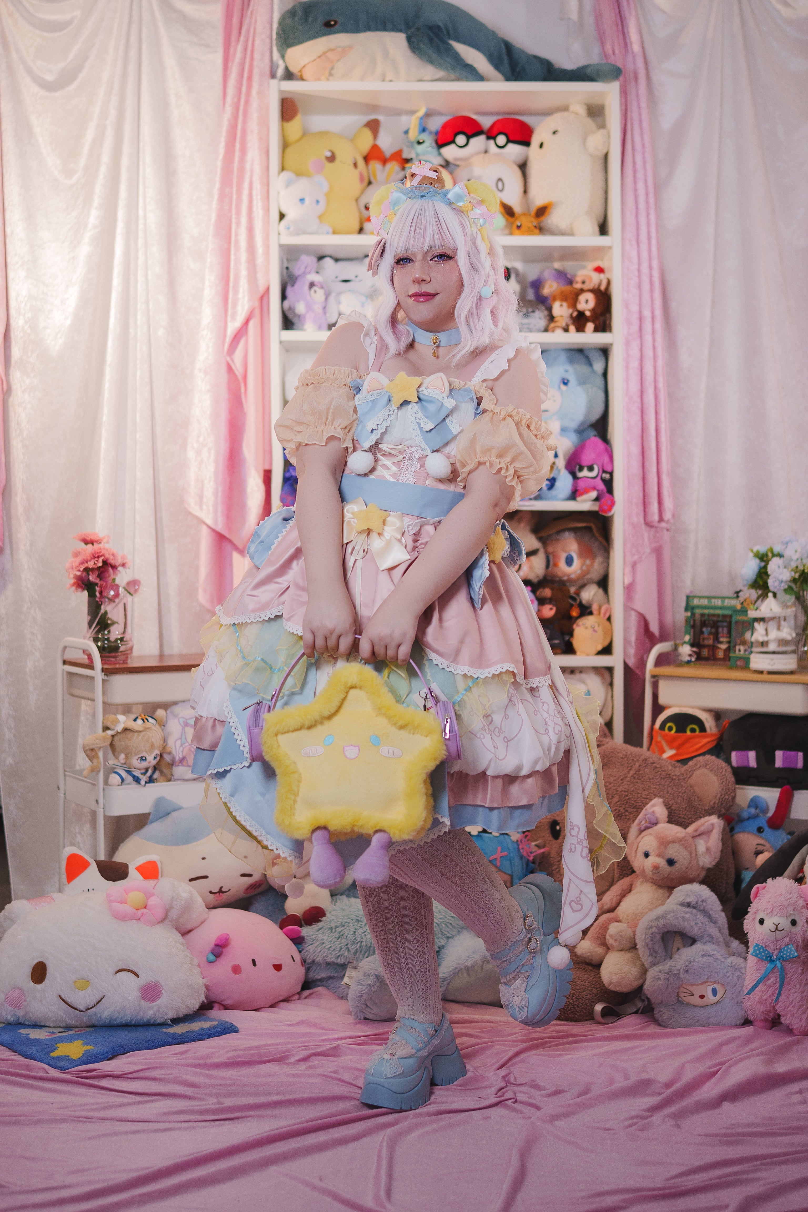 Kawaii Star Plush Backpack