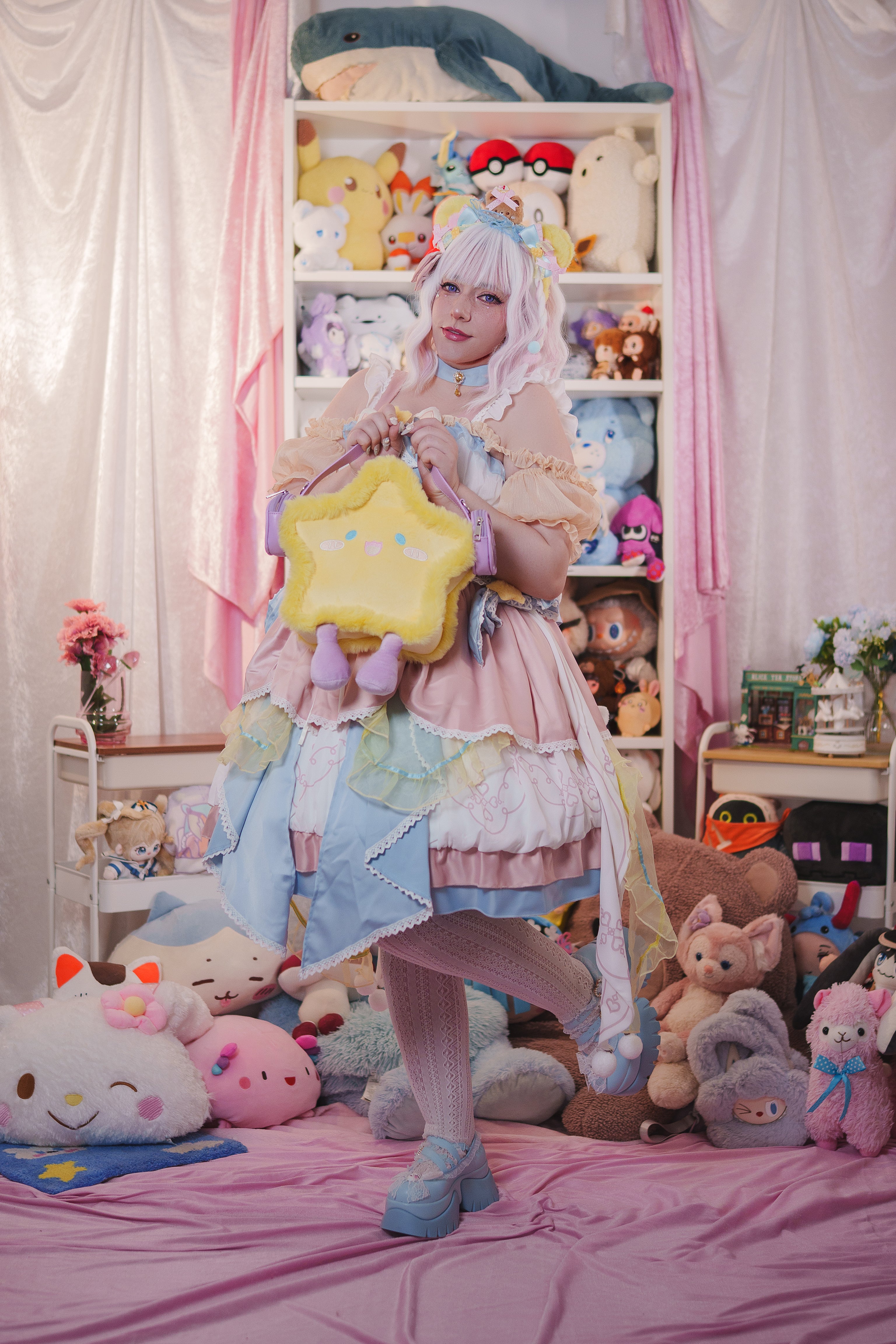 Kawaii Star Plush Backpack