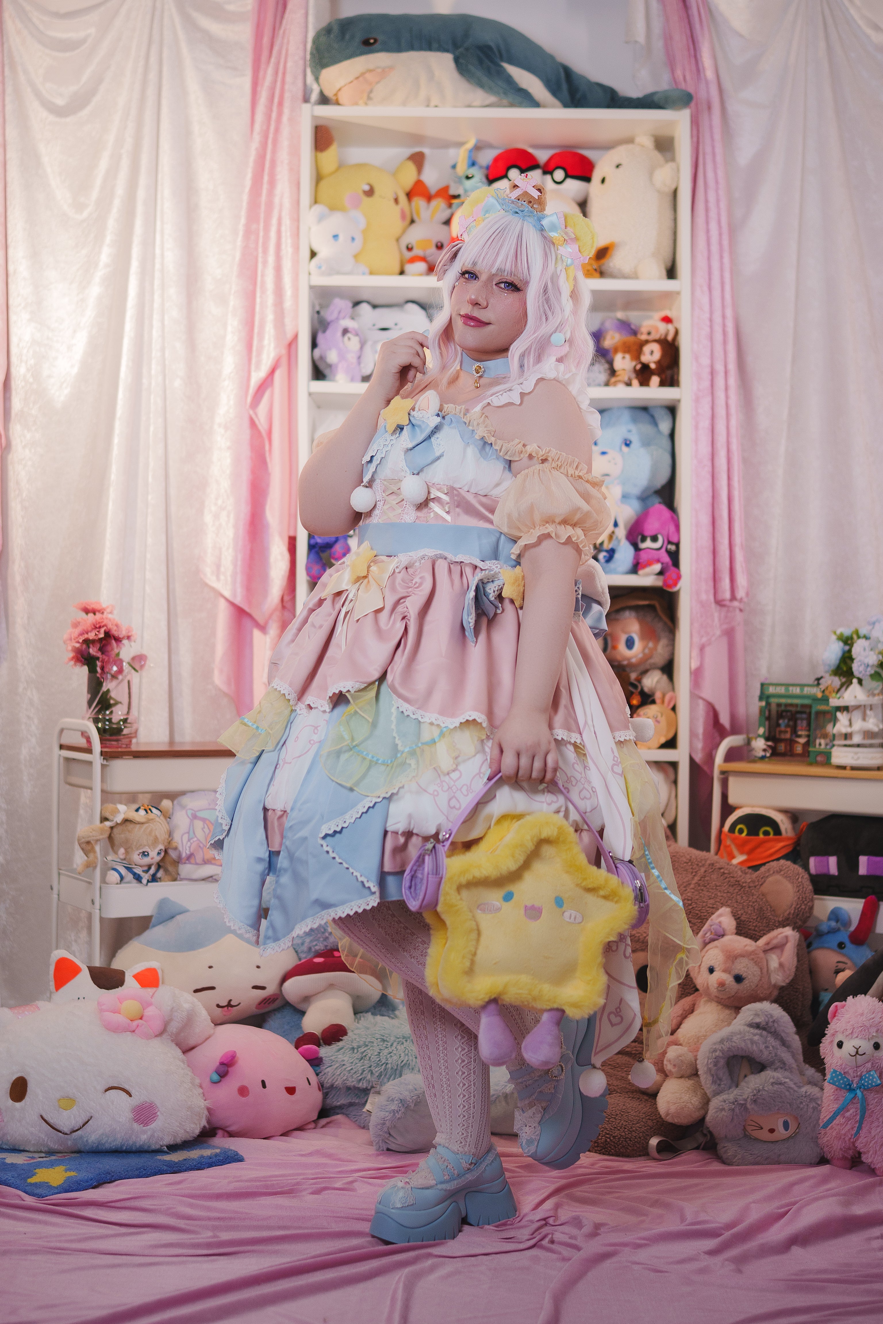 Kawaii Star Plush Backpack