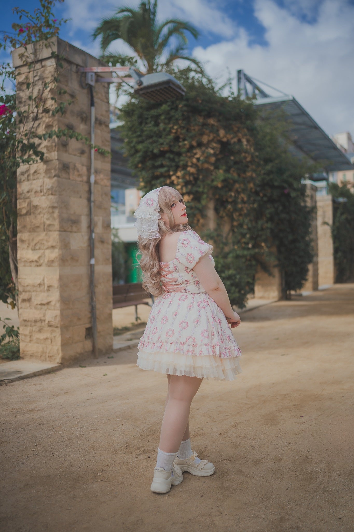 Rosy Garden Charm Short OP (Ivory Pink)