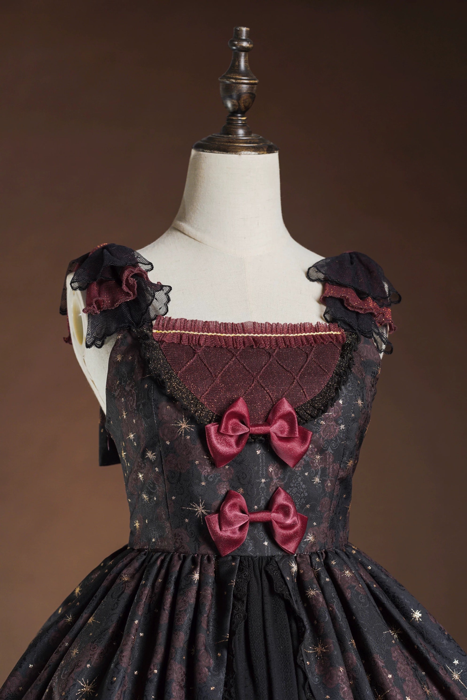Celestial Symphony Lolita Jumper Dress (Midnight Blue & Crimson)