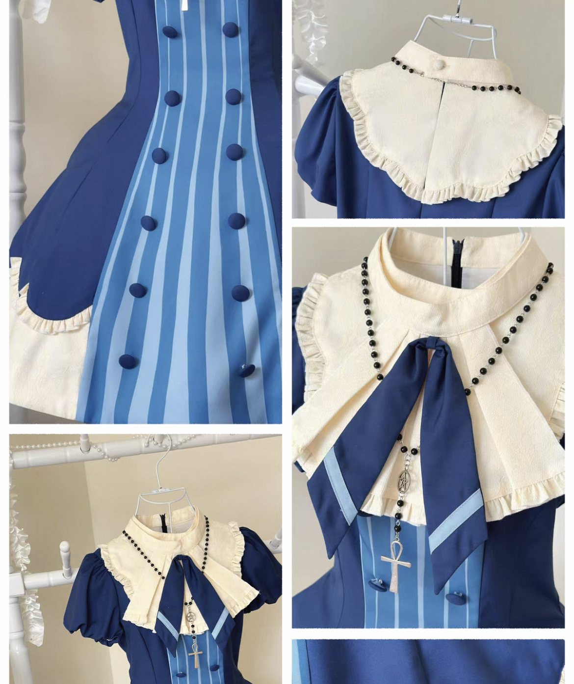 Royal Academy Doll Lolita Dress – Midnight Blue & Cream Colorway