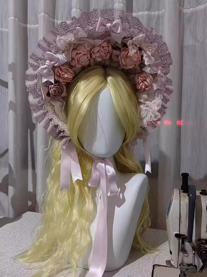Rose Manor Garden JSK set (Dusty Rose & Ivory) with Bonnet