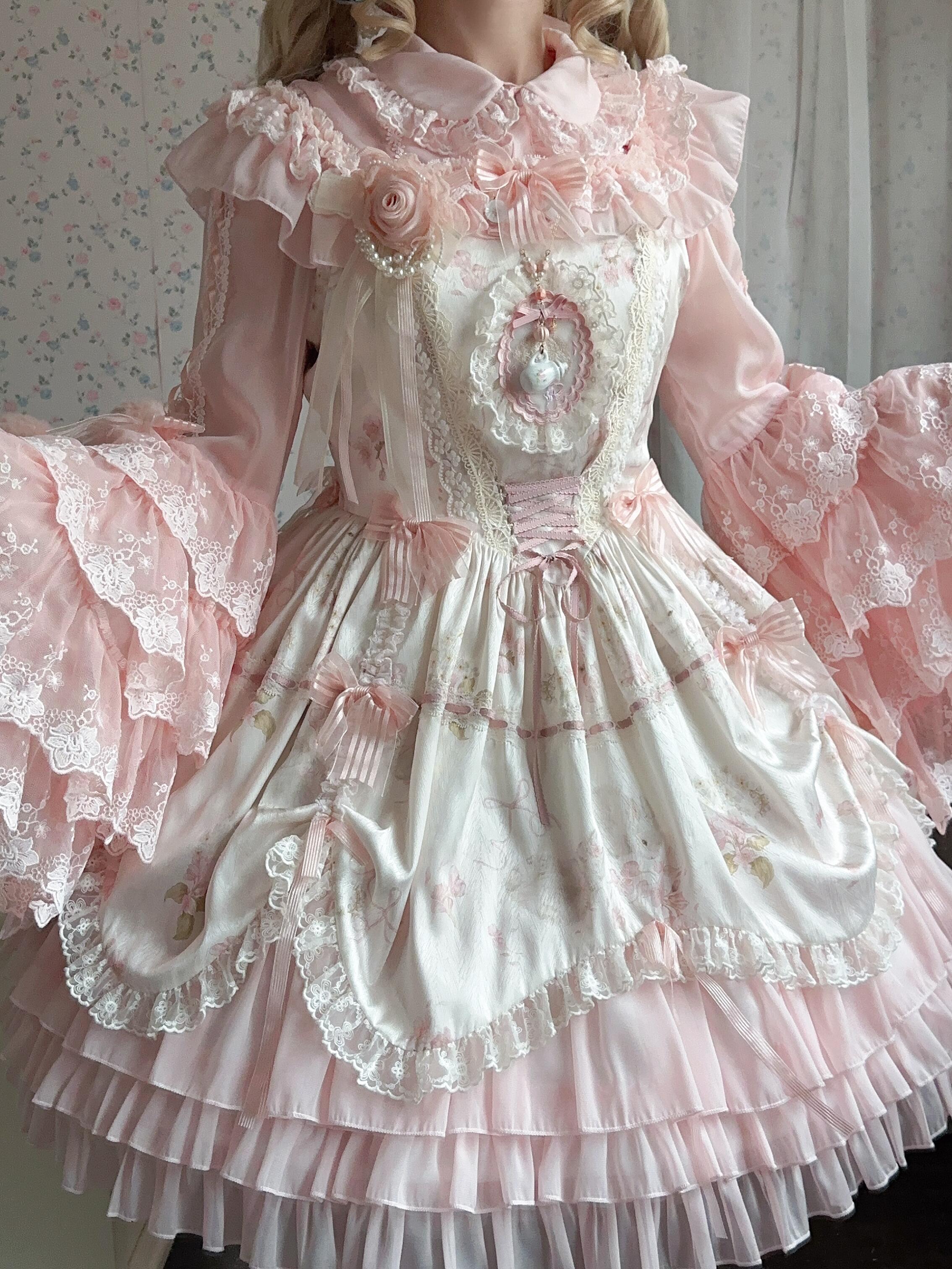 Victorian Rose Elegance JSK Set (Pink & Ivory)