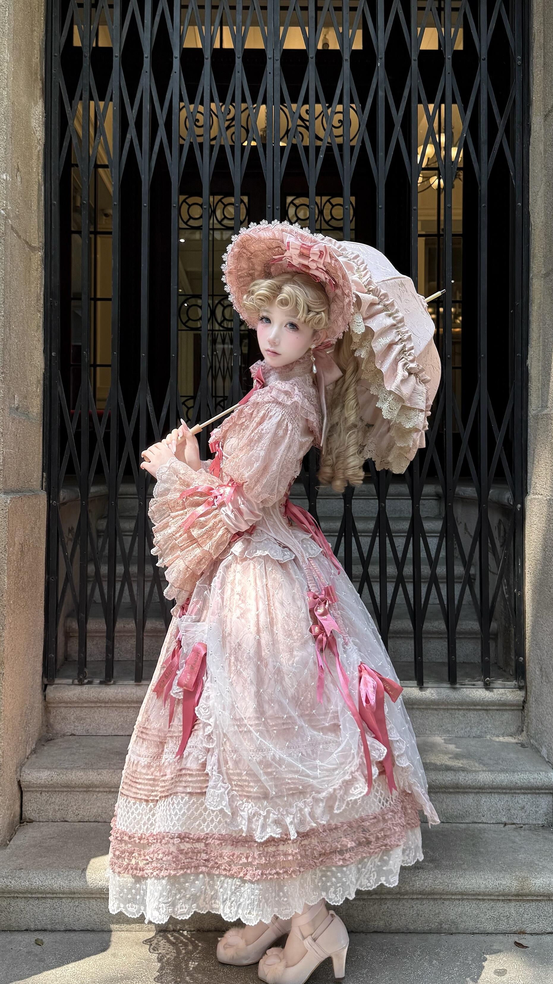 Rococo Blush Rose Court Gown (Vintage Pink)