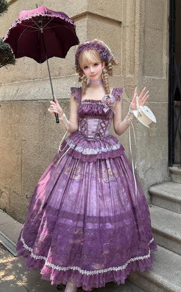purple fairytale dress Girls Princess Dress, Purple Fairytale Costume, Birthday Party Gown