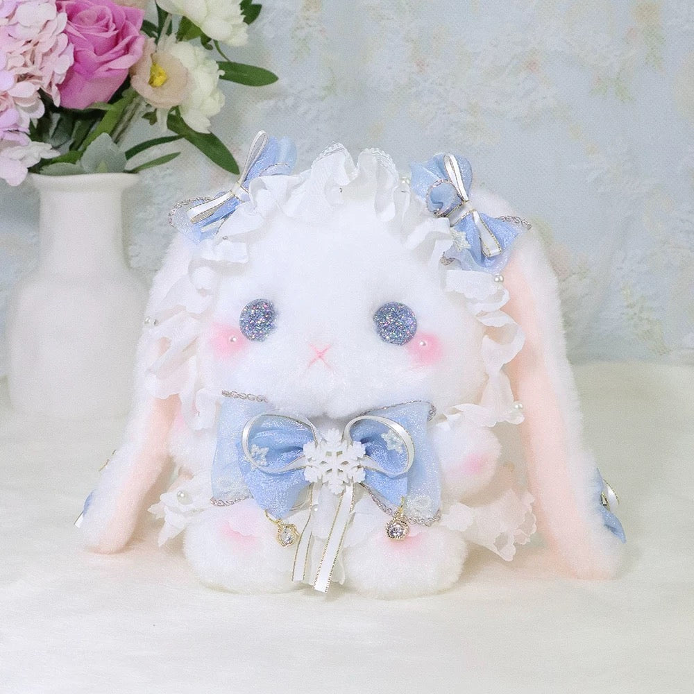 Cute plush bunny Lolita bag with blue bows