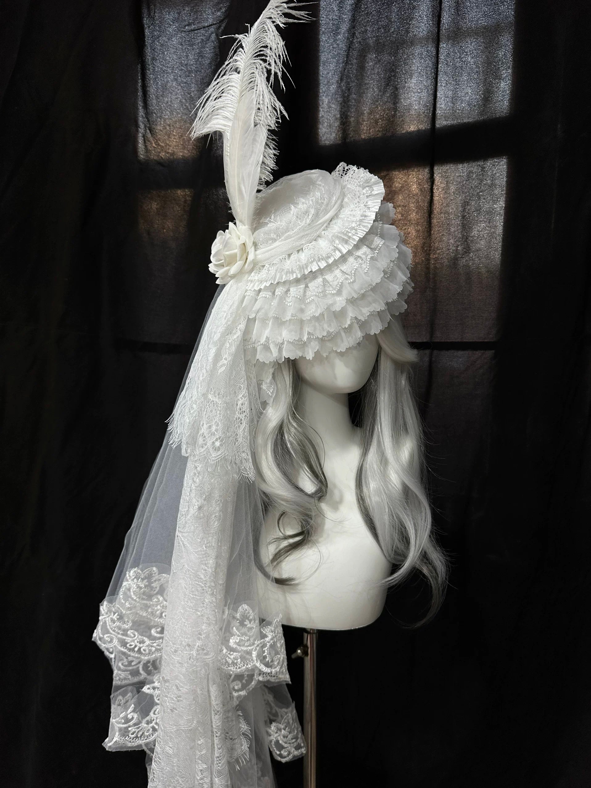 Victorian Lace Veil Hat