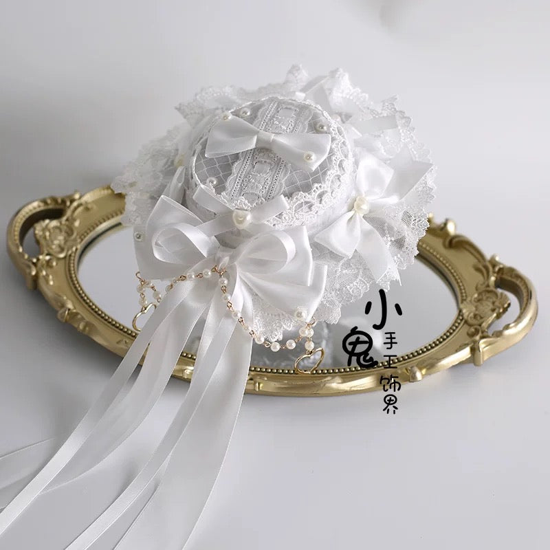 Victorian Lace Ribbon Mini Hat